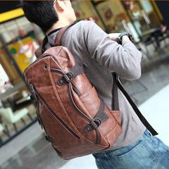 Special 2016 new men's backpack, travel, leather, big backpack, men Coffee