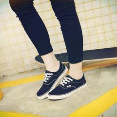 South Korea ulzzang all-match source of national wind lovers based on classic sneakers canvas shoes, skateboard shoes Thirty-eight 729 black