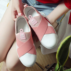 2017 new Korean ulzzang canvas shoes female students all-match thick white shoe bottom pedal slip-on tide Thirty-eight Pink