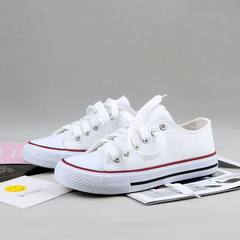 In the spring of 2017 lovers classic canvas shoes female student low lace white shoe s casual shoes a man 39 Standard Code white