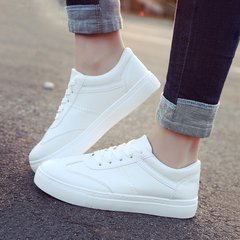 In the spring of 2017 new all-match white shoes shoes Korean white canvas shoes summer student flat cloth shoes Thirty-eight white