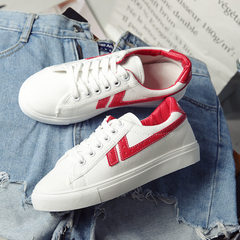 Harajuku classic canvas shoes with a white star light white shoe lace all-match shoes casual shoes 35 (half code) White Red