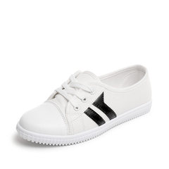 Street canvas shoes shoes 2017 Korean students spring summer new all-match flat shoes with flat white shoes Thirty-eight white