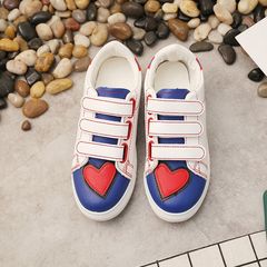2017 new summer white shoe leather canvas shoes ladies flat shoes casual shoes all-match Korean Students Thirty-eight Velcro