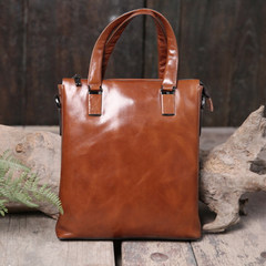 Virus-free poppy head layer, leather retro, casual texture, wrapped in leather, men's bags, oblique cross bag 8047-3 brown