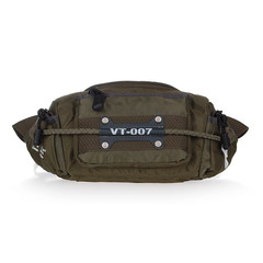 Genuine men's bag, waterproof nylon bag, outdoor canvas bag, sports leisure bag, men's breast bag, backpack Army green