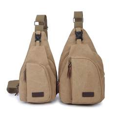 Hot new chest pack men's canvas Satchel Bag retro riding leisure bag bag bag bag trend Coffee size