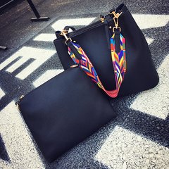 2017 new handbag bag all-match large handbag simple ribbon shoulder Kuazi mother Bucket Bag gules
