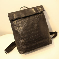 Hongkong purchasing Europe and America big leather, crocodile pattern, backpack, tide, female leather, shoulder bag, black, single shoulder black