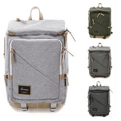 2015 vertical section square backpack pocket computer college male students bag Korea South January purchasing To gray