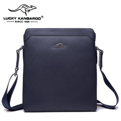The kangaroo man bags business bag bag bag male casual leather bag Crossbody Bag youth vertical post Royal Blue