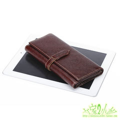 Tibetan leather authentic ladies, long leather wallet, head layer cowhide, Korean version of 70 percent off female models, wallet cards, bag 851125 Wine red (100% ply cowhide)