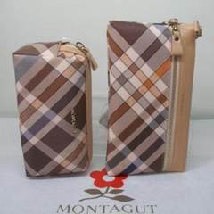 Montagut wallet R2222021011/R2222021021 Beige Plaid hand bag R2222021011