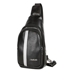 Washed leather satchel BAG chest male casual male female bag bag bag bag diagonal trend of Korean men black