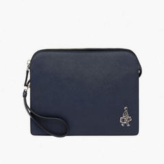 2017 new men bag hand bag leather business briefcase bag hand bag VR056 Navy Blue