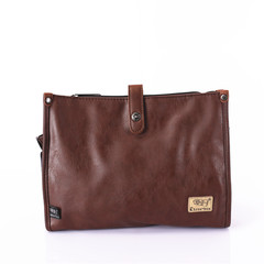 New men's chest pack Korean multifunctional leisure bag Chaonan Bag Shoulder Bag Messenger Bag Clutch dark brown