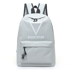 College style, simple printed bag, Korean style, fashionable shoulder bag, female backpack, casual canvas, men's computer bag gray