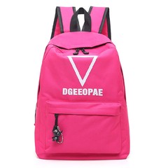 College style, simple printed bag, Korean style, fashionable shoulder bag, female backpack, casual canvas, men's computer bag Rose red