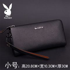 Dandy man bag men's leather hand Baotou cowhide high-capacity Long Wallet soft bag Black trumpet