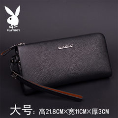 Dandy man bag men's leather hand Baotou cowhide high-capacity Long Wallet soft bag Black tuba
