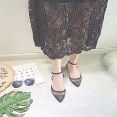 And the hall of 2017 new sexy romantic sweet polka dot huarach with female Xia pointed flat with flat surface Thirty-eight black