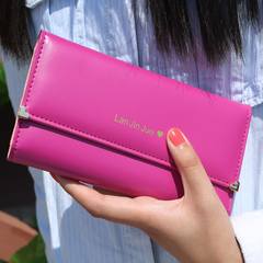 2016, the new version of the Korean fashion tide simple, small fresh love rivet, seventy percent off Ladies Long Wallet Rose red