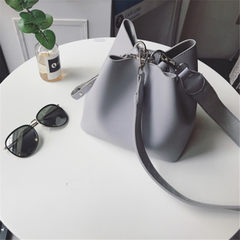 2017 summer new Korean pull bag bucket bag portable Shoulder Satchel Bag strap width gray