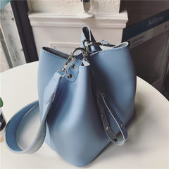 2017 summer new Korean pull bag bucket bag portable Shoulder Satchel Bag strap width blue