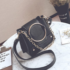 BF 2017 new female bullfrog bag wrapping with decorative chain bucket Feng Shui punk shoulder messenger bags black