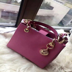 2017 new Gao Yuanyuan Song Jia with cross pattern leather chain portable shoulder diagonal Diana tortoise bag Rose red