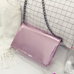 Bright silver small bag 2017 summer new handbag tide all-match chain shoulder bag Korean small Satchel Pink