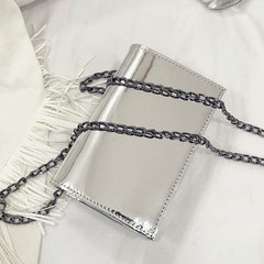 Bright silver small bag 2017 summer new handbag tide all-match chain shoulder bag Korean small Satchel silvery