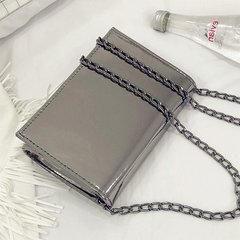 Bright silver small bag 2017 summer new handbag tide all-match chain shoulder bag Korean small Satchel gray