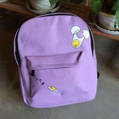South Korean couple on simple text printed Canvas Backpack boy students personalized candy Sports Backpack Taro purple egg stand