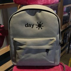 South Korean couple on simple text printed Canvas Backpack boy students personalized candy Sports Backpack Day Meng ash