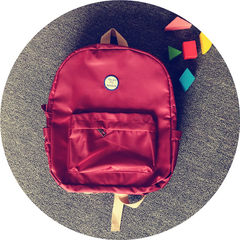 Korean ulzzang korean version, campus retro college wind, soft, portable schoolbag, backpack, shoulder bag, female package Nylon wine red sunshine
