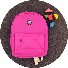 Korean ulzzang korean version, campus retro college wind, soft, portable schoolbag, backpack, shoulder bag, female package Nylon rose red sunshine