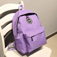 Canvas Shoulder Bag, Japanese Korean version, high school student bag, junior high school student, travel bag, tide school wind, English simple Lilac colour