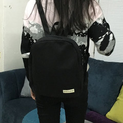 Shipping Korea Japanese backpack all-match canvas small fresh soft sister Bag Mini Backpack tide female students Small round bag black