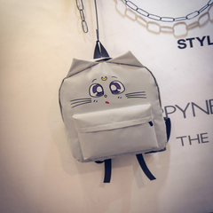 Large super adorable cute cat 2016 Korean fashion handbag backpack cartoon bag for middle school students Light grey