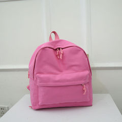 2016, Japan and Korea Canvas Shoulder Bag, leisure bag, solid bag, travel bag, lovers tide, small, fresh and simple Pink