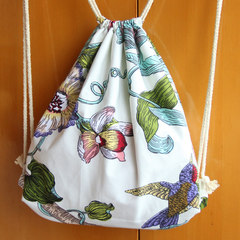 Small fresh and lovely color art Drawstring Tote Bag Handbag Shoulder canvas bag cable shoulder bag two bag mail No. 1