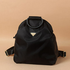Korean fashion printing waterproof nylon Oxford cloth backpack bags leisure portable large capacity backpack tide black