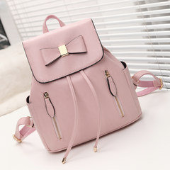 In the spring of 2017 NEW GIRLS BACKPACK backpack school bag ladies leather wind tide simple travel bag Pink