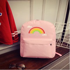 Korean new backpack winter rain canvas bag bag bag simple bulk bag for middle school students Rainbow powder