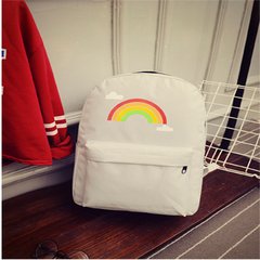 Korean new backpack winter rain canvas bag bag bag simple bulk bag for middle school students Iridescent grey