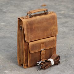 Vintage Bag Europe retro crazy horse leather bag bag portable shoulder bag brown