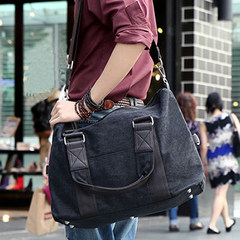 Korean male casual men's bag bag Canvas Shoulder Bag Handbag Satchel Bag bag bag male trend of Tourism 2039 small black bag