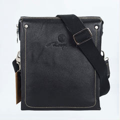 The new male Bag Satchel Bag male leather casual backpack business vertical section leather bag black