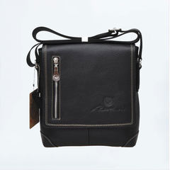 Wild zone, new leisure business, single shoulder, shoulder leather, men's bags, imported leather, men's bags black